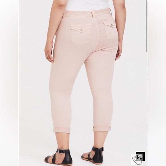 TORRID Crop Twill Military Pant With Pockets Blush Pink Size 18 - Picture 13 of 13